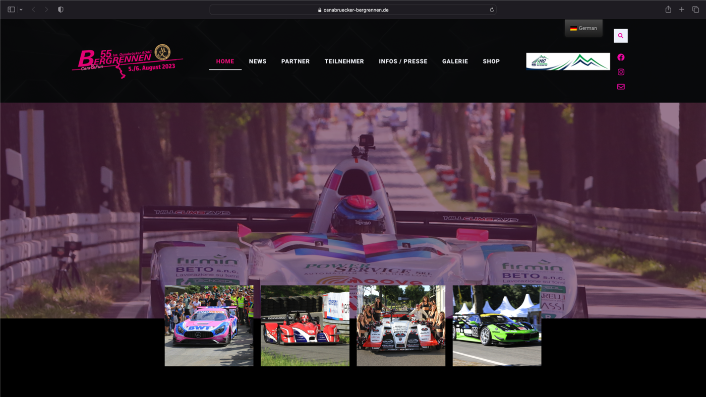 Neue Homepage für das Int. Osnabrücker Bergrennen